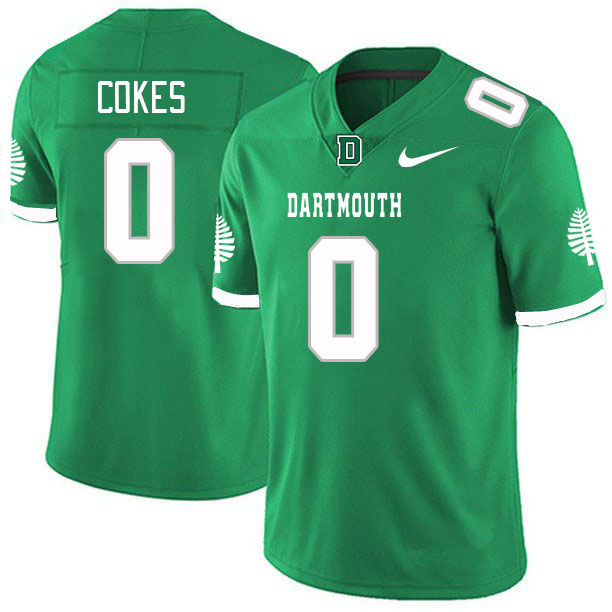 Men-Youth #0 Shane Cokes Dartmouth Big Green 2023 College Football Jerseys Stitched-Green